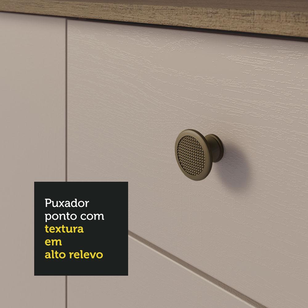 Armário de Cozinha Compacta Quiosque 235cm Rustic/Crema Gourmet Madesa 01 Rustic/Crema