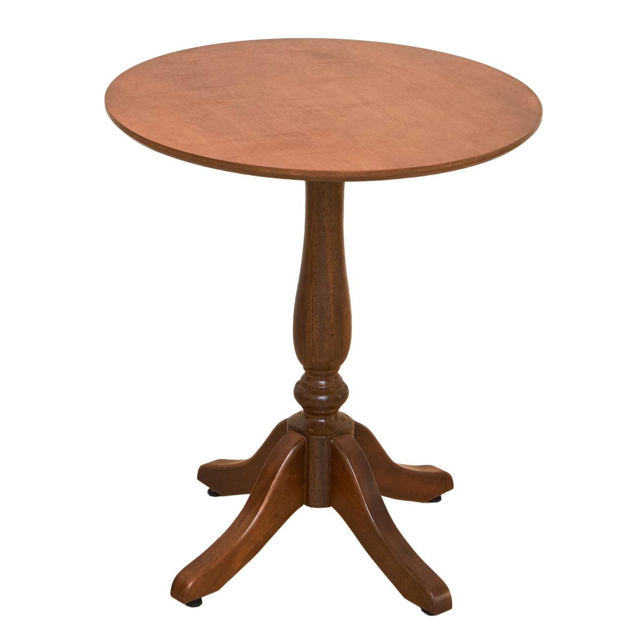 Miniatura Mesa Lateral Pe Torneado Marrom 60X54Cm