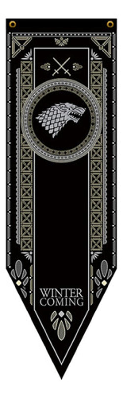 Miniatura Bandeira Flâmula Com Brasão Casa Stark Game Of Thrones