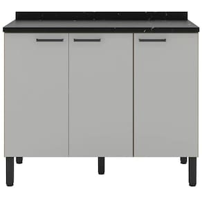 Cozinha Completa Bartira Ametista com 7 Portas e 3 Prateleiras - 246,2cm de largura Grapia Platinum