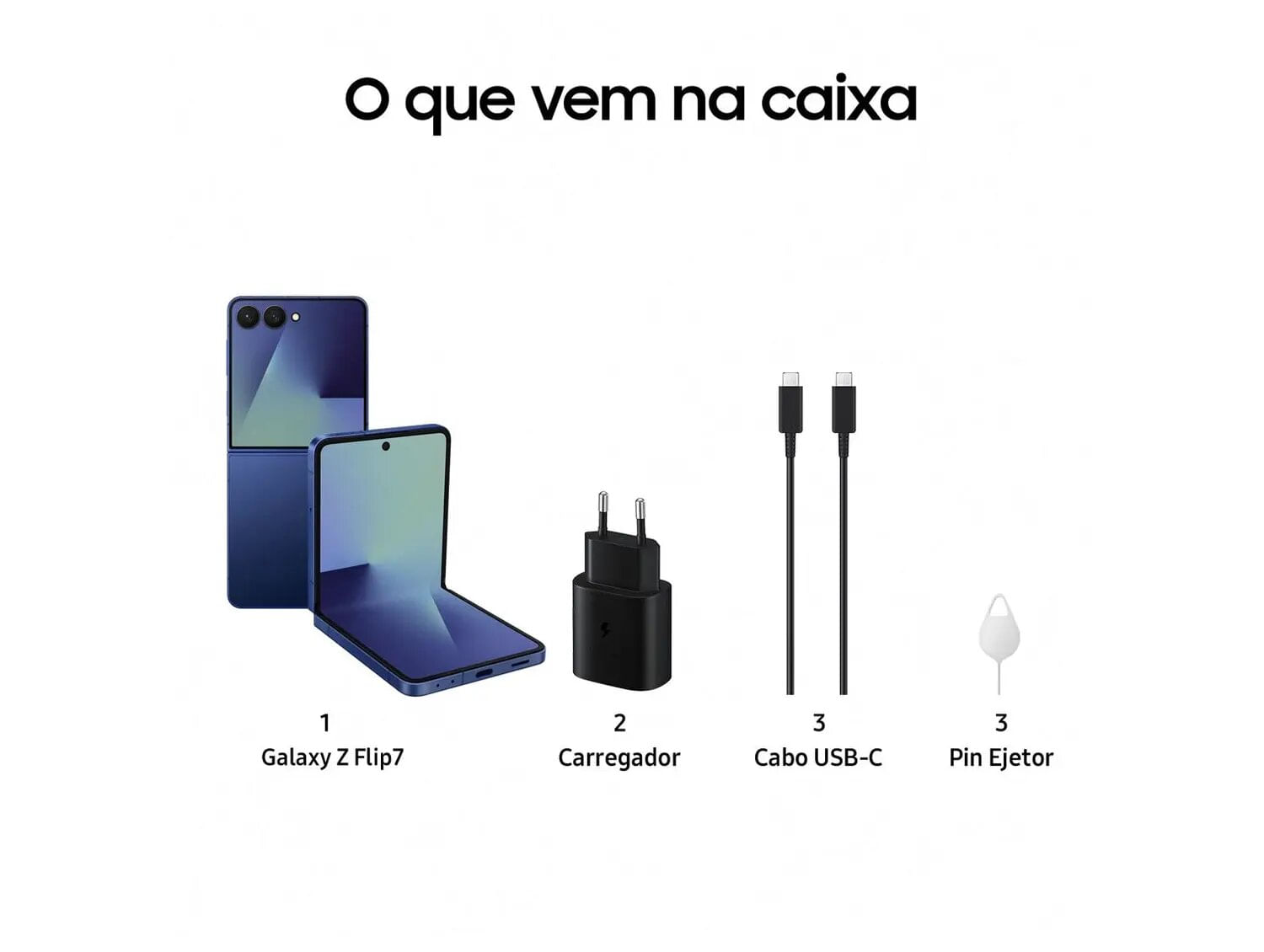Miniatura Smartphone Samsung Galaxy Z Flip7 512GB 5G - Azul, Tela dobrável de 6.9", 12GB de RAM