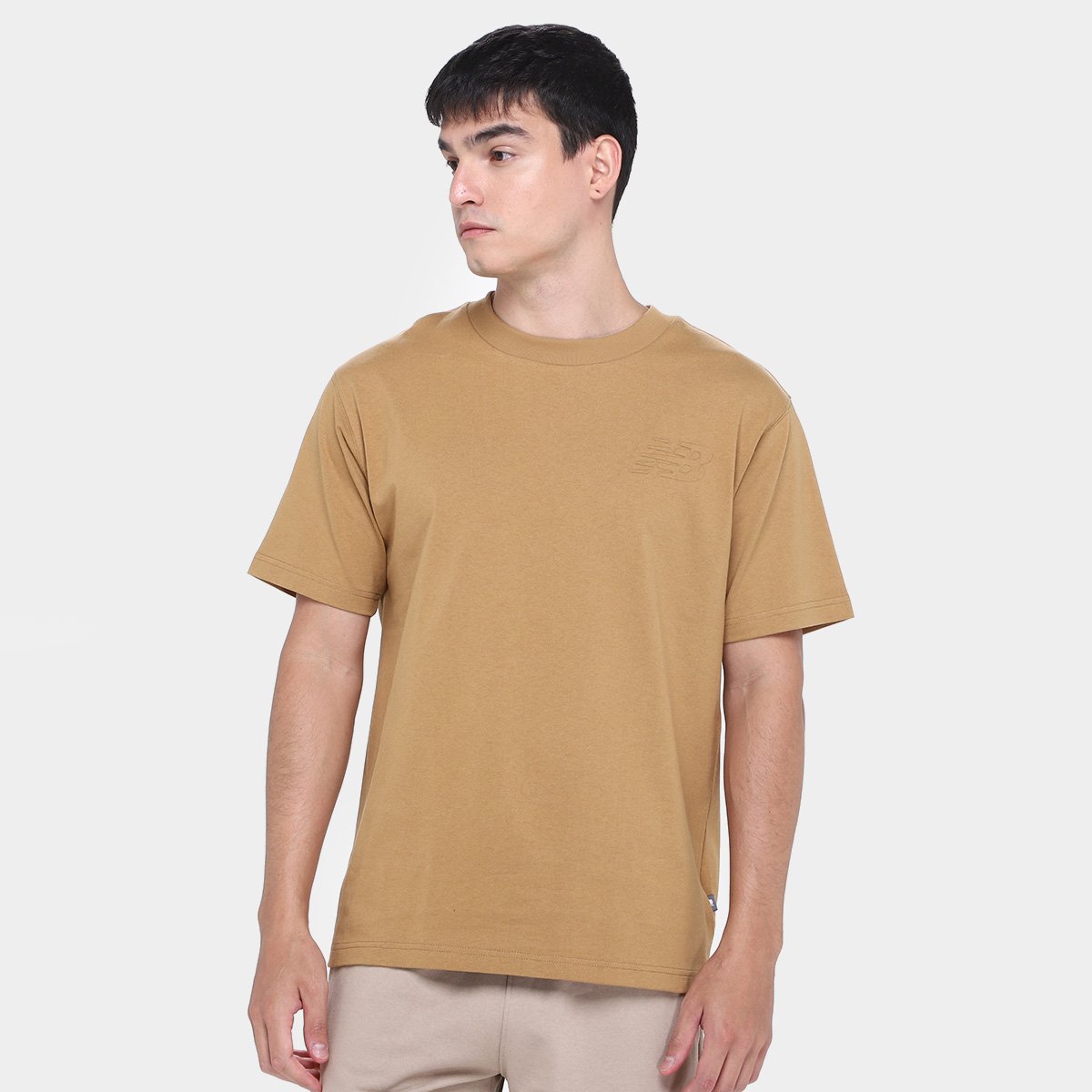 Miniatura Camiseta New Balance Logo Embossed Masculina Bronze - G