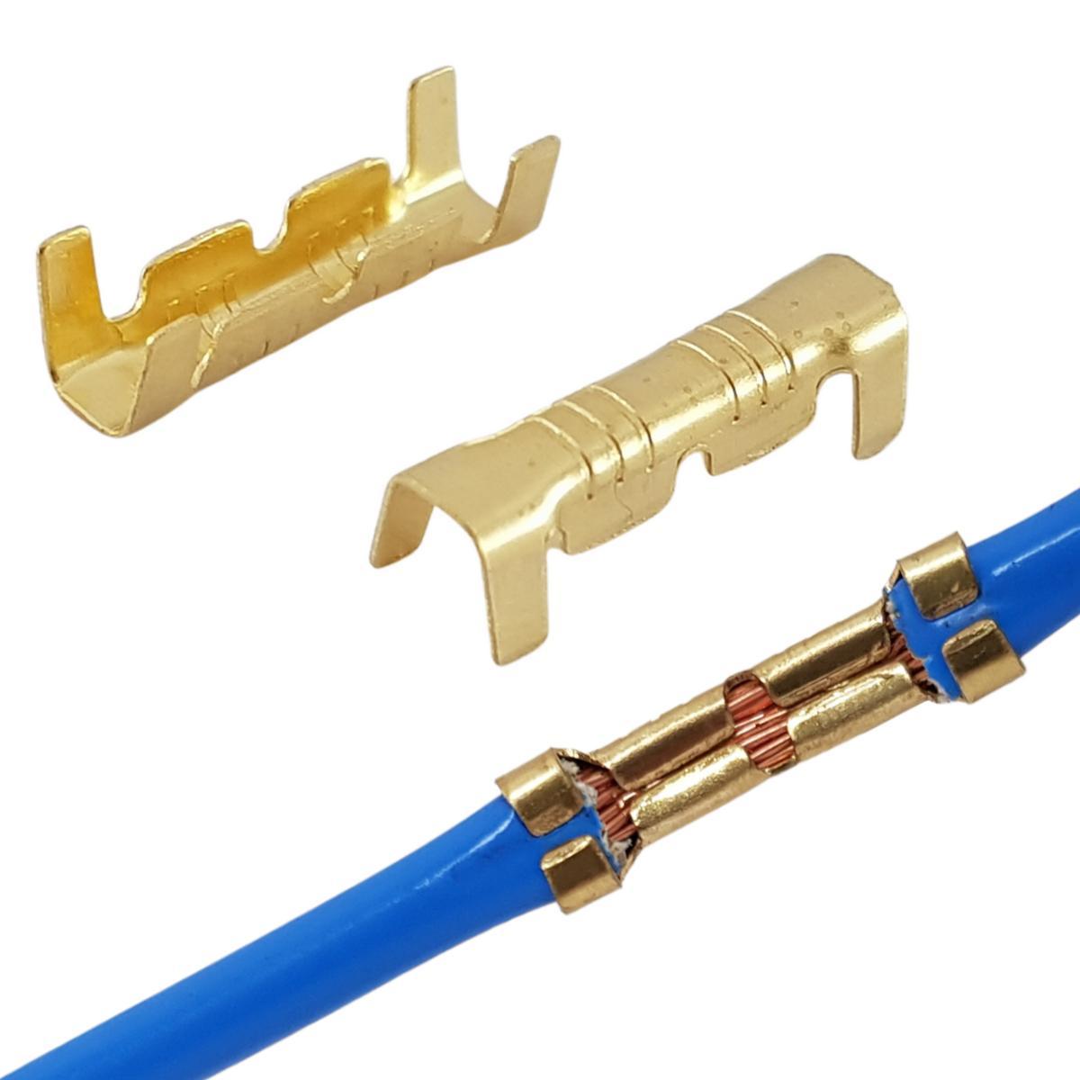 Miniatura 50 Terminal Automotivo Luva Emenda Fio 0,3-1,5 + 50 Retrátil