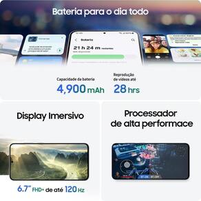 Smartphone Samsung Galaxy S25 FE 5G Tela 6,7” AMOLED 128GB 8GB RAM Câmera 50MP Azul