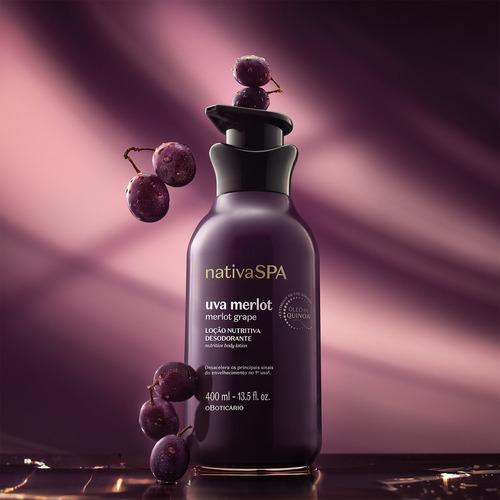 Miniatura Loção Hidratante Nativa Spa O Boticário Uva Merlot 400Ml