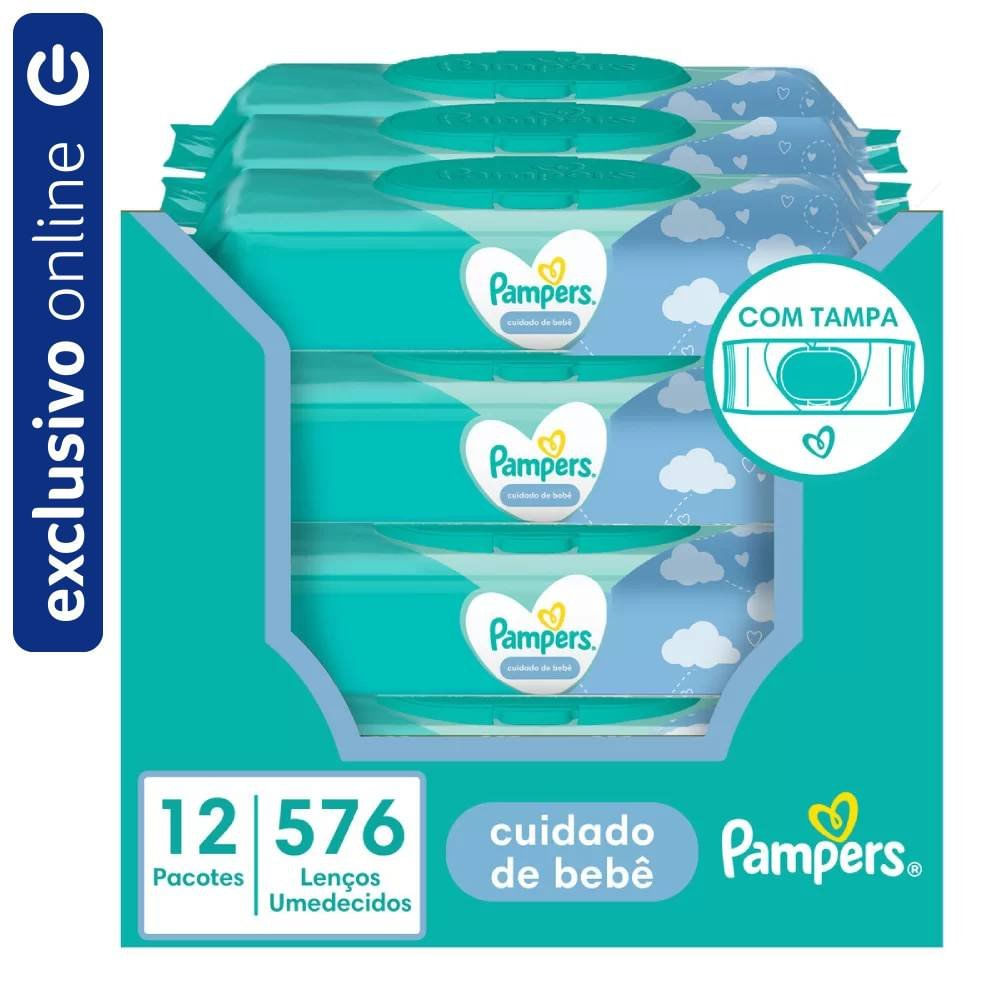 Miniatura Lenços Umedecidos Pampers Cuidado De Bebê 576 Unidades