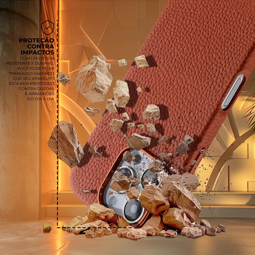 Miniatura Capa case capinha para iPhone 17 Pro Max - Magsafe Tech Couro - Marrom - Gshield