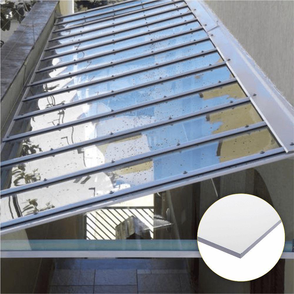 Miniatura Kit Policarbonato Compacto Cristal 3mm 4,00m X 3,00m - Perfis Naturais