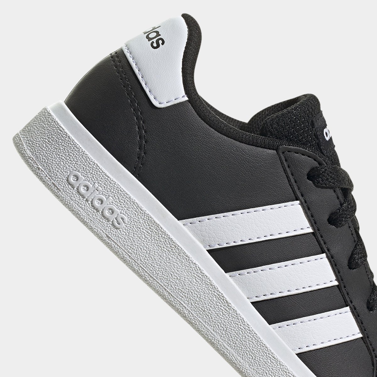 Tênis Infantil Adidas Grand Court K Preto+Branco - 29