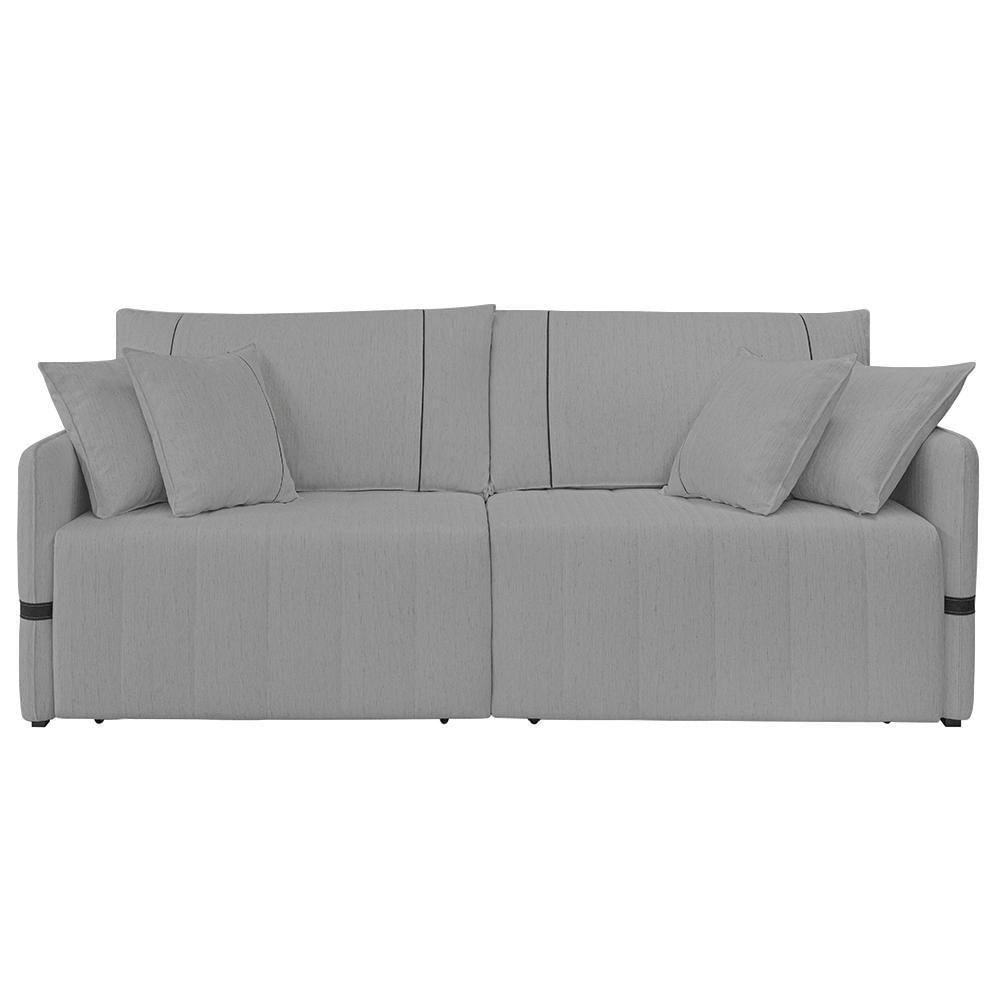 Sofá Cama Retrátil 160cm Essence D05 Linho Grafite/preto - Mpozenato