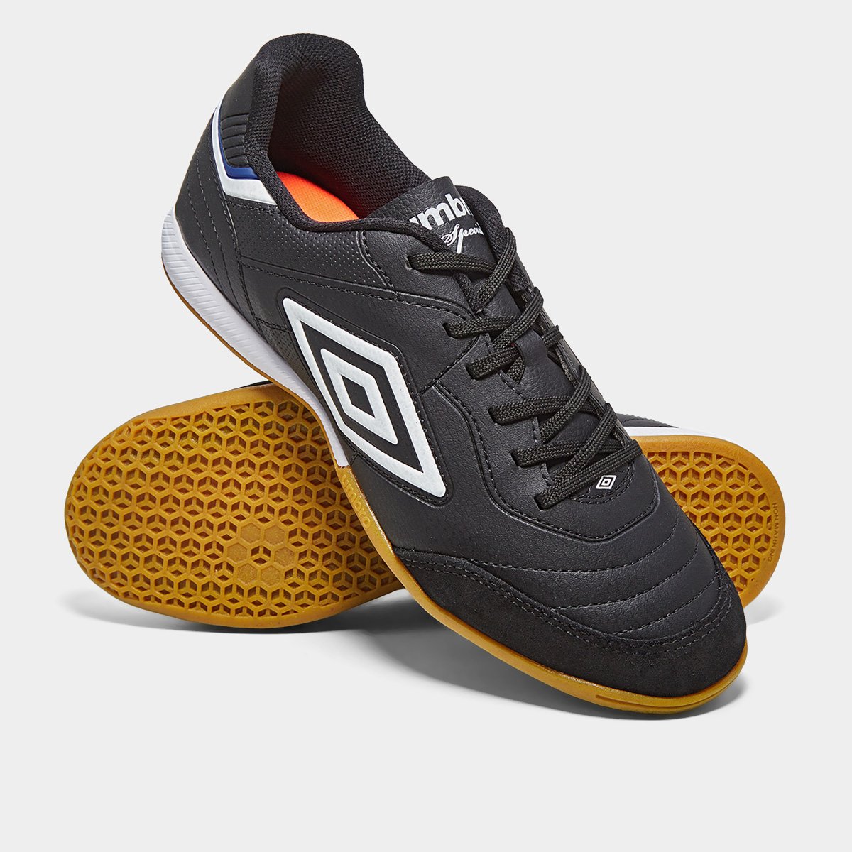 Miniatura Chuteira Futsal Umbro Speciali Classic Unissex Preto+Azul - 37