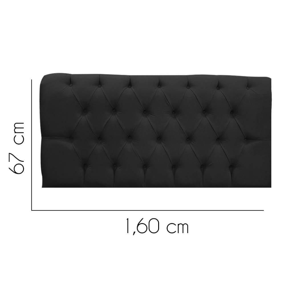 Miniatura Painel Para Cama Box Casal 1,60 Cm Paris - Luxo House Cor:preto