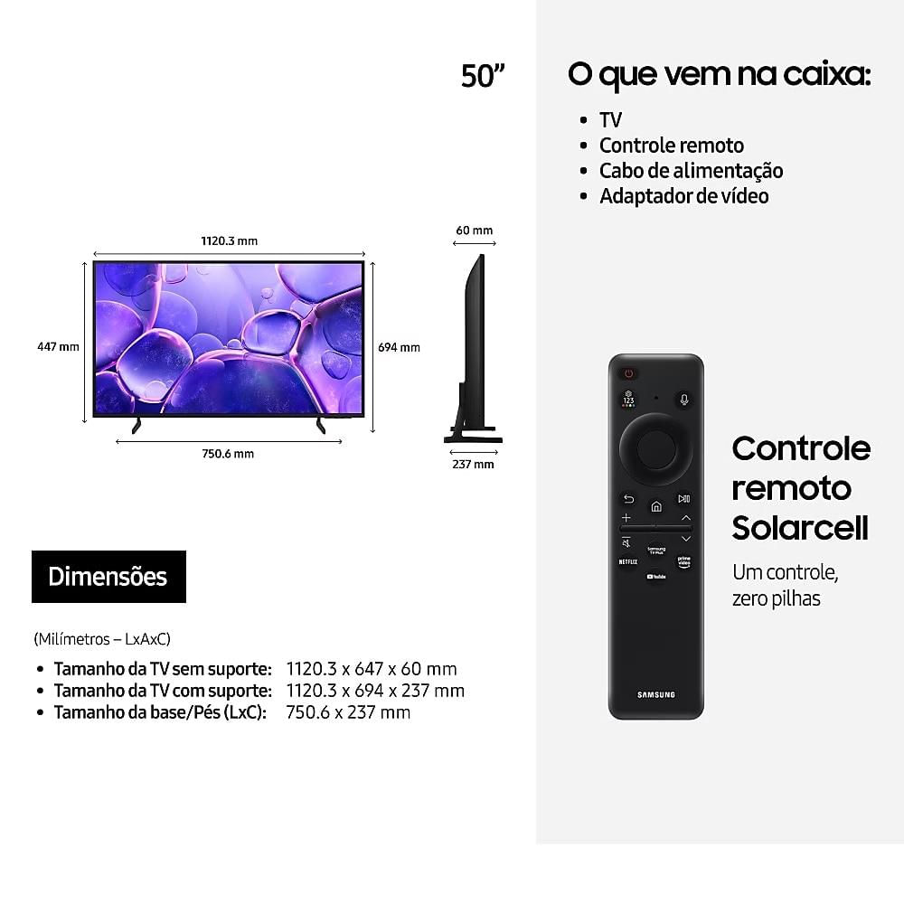 Smart TV 43 Polegadas Samsung Crystal UHD 4K - UN43U8600 2025