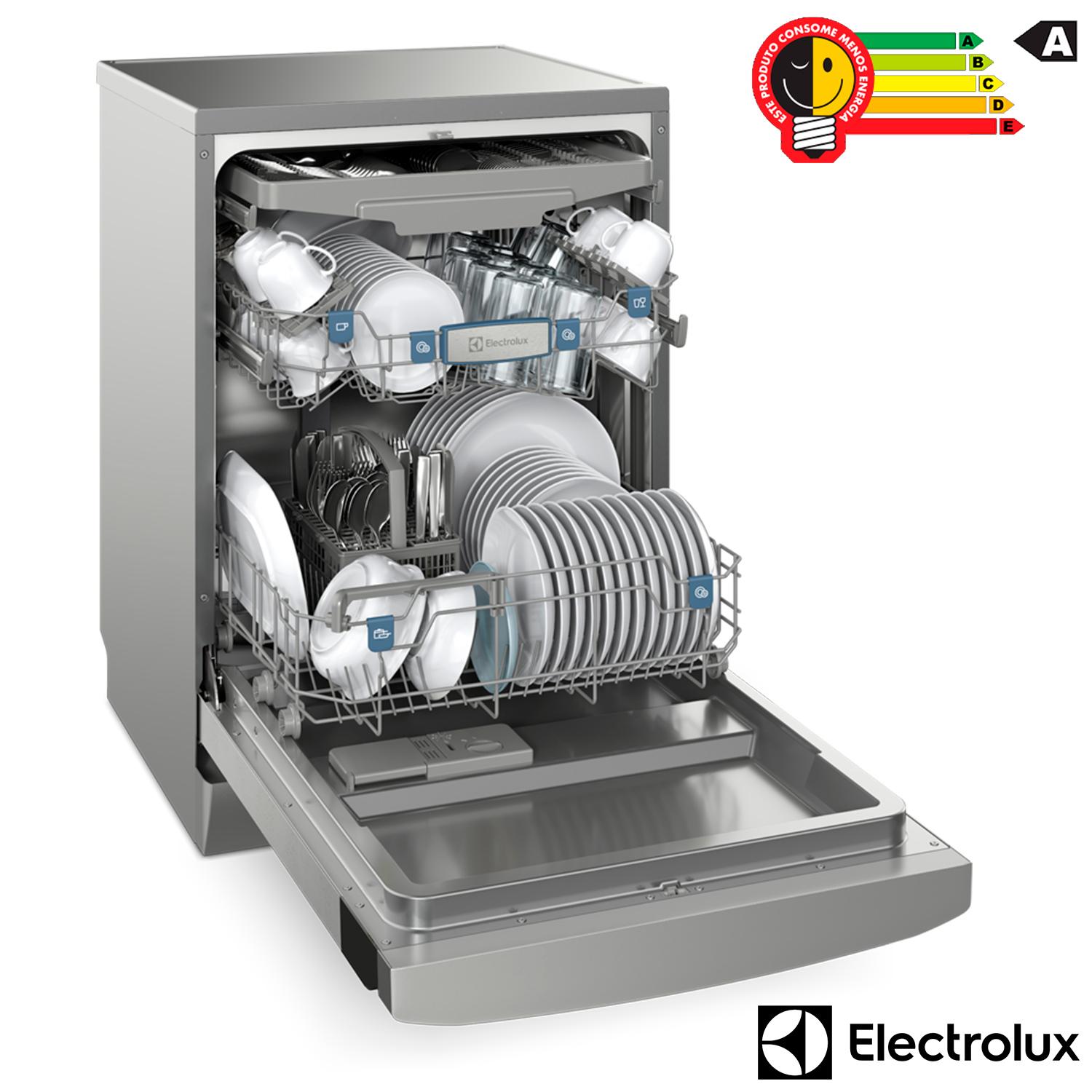 Miniatura Lava-Louças Electrolux com a porta Inox, 14 Serviços, 07 Programas de Lavagem e Função Higienizar Compras - LL14X 110