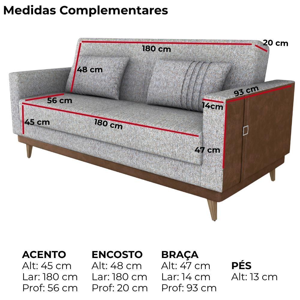 Miniatura Sofa Cama 2 Lugares 203 Cm Linho Plano Milenum Corino Whisk Milani Store Palha