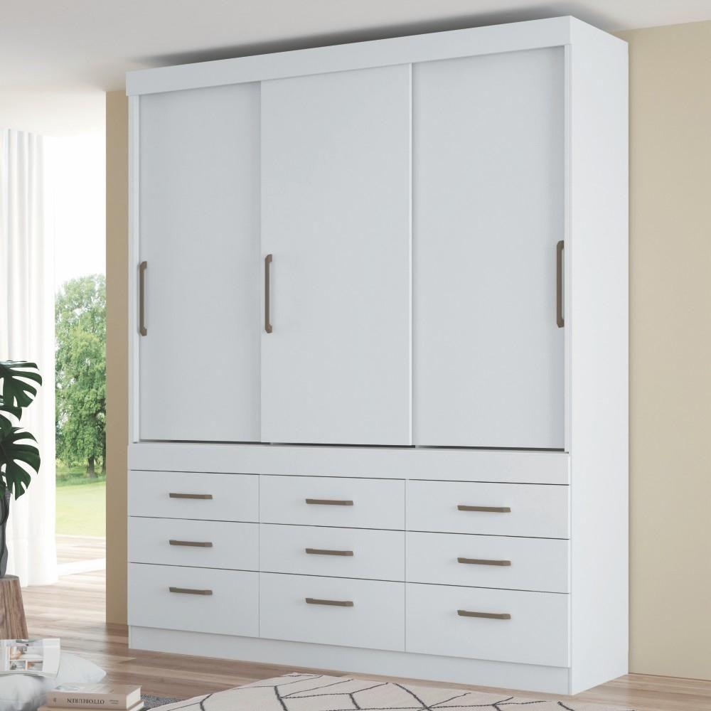 Miniatura Conjunto Guarda Roupa 3 Portas E Cômoda Chef Branco
