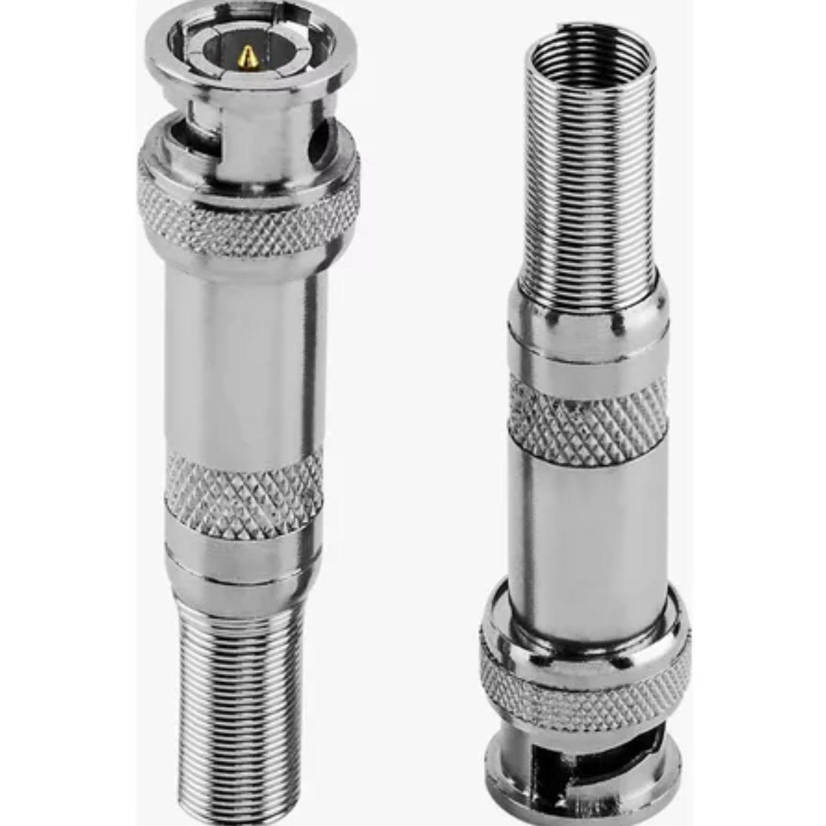 Miniatura Conector Bnc Macho Com Mola P/Cabo 4Mm Cftv, S30Pb, Aço Inox