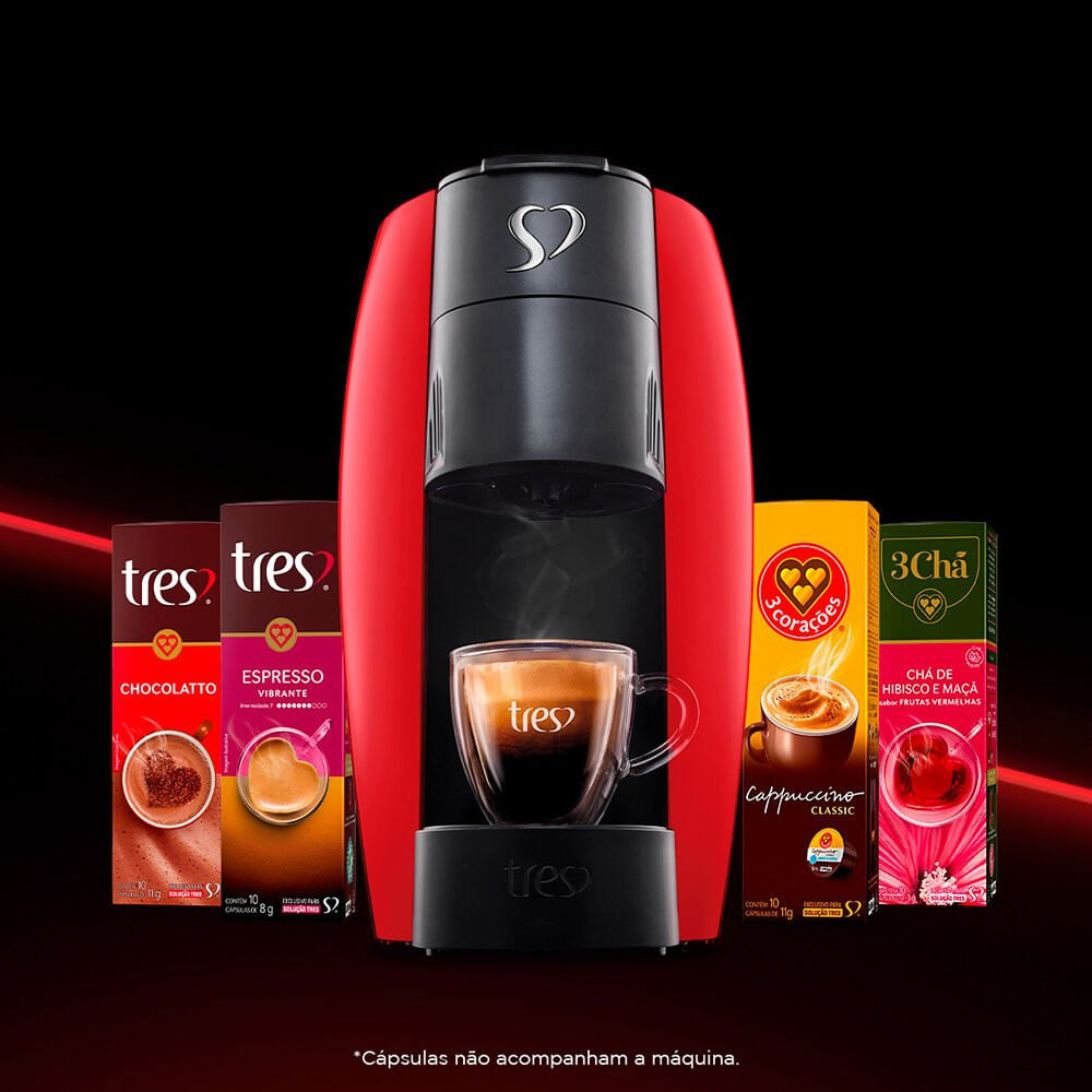 Cafeteira Espresso LOV TRES 3 Corações Vermelho - 110V