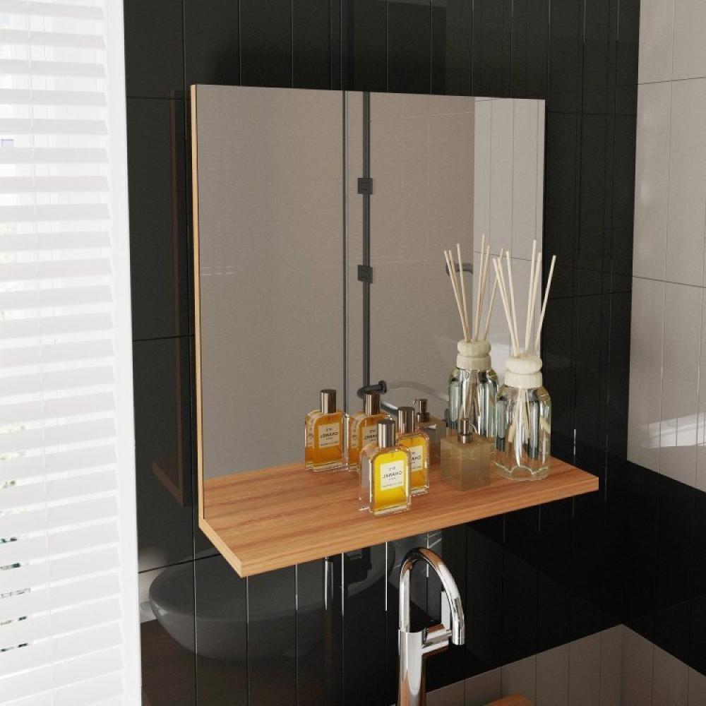 Gabinete para Banheiro com Espelheira 45cm Marrom