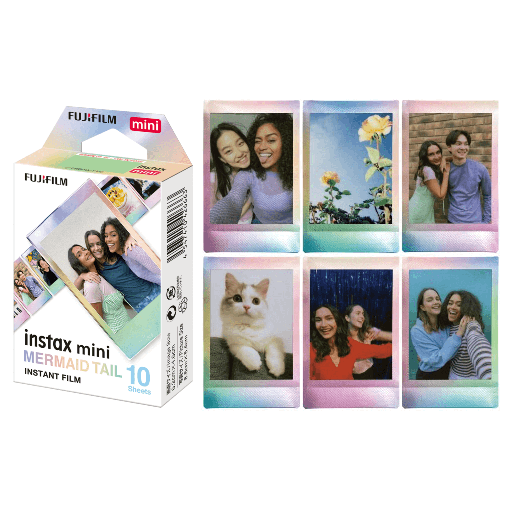 Kit Câmera Instantânea FujiFilm Instax Mini 12 Branco Mermaid com Bolsa e Pack 10 Filmes