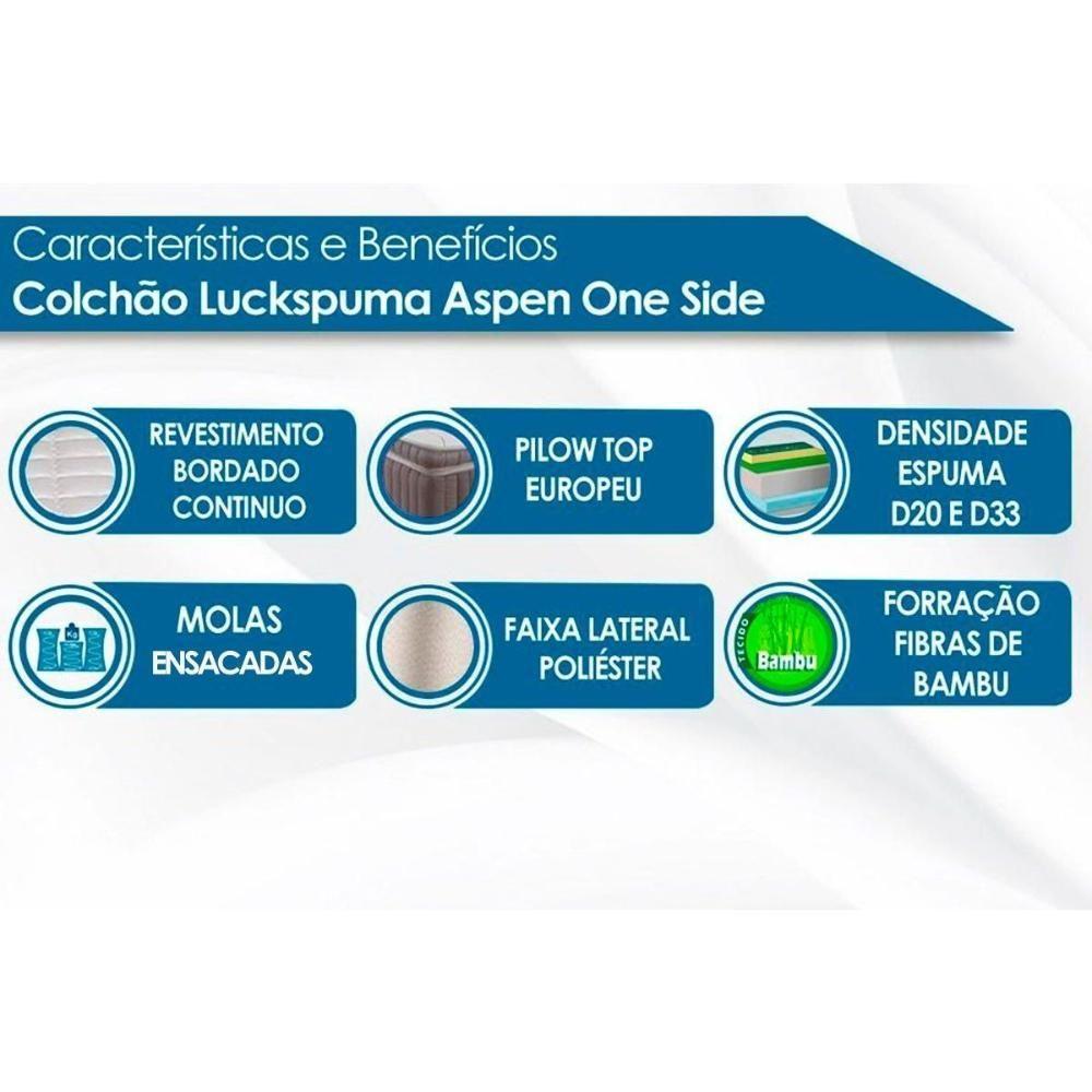 Miniatura Cama Box Baú Queen: Colchão Molas Ensacadas Aspen One Side + Base White(158X198)