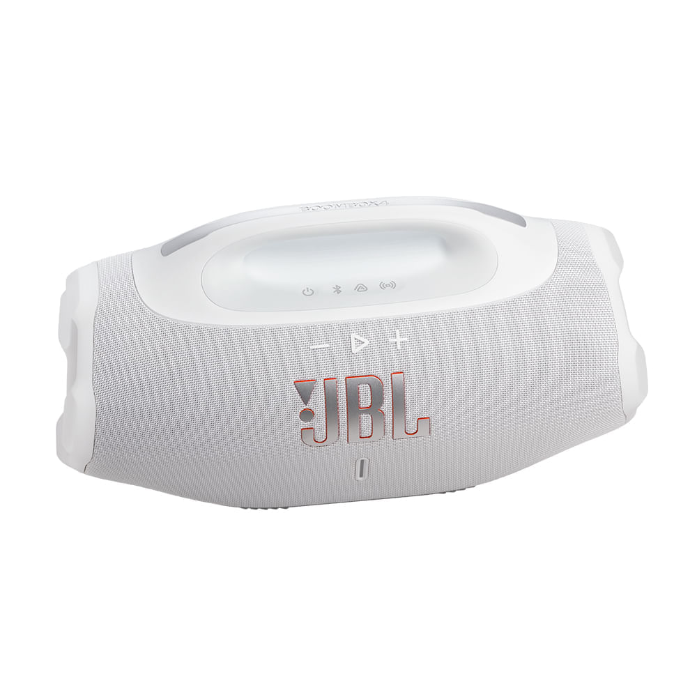 Caixa de Som Bluetooth JBL Boombox 4 Branca Até 34h de Reprodução, IP68 À prova d’Água e Resistente a Poeira, 210W Bivolt