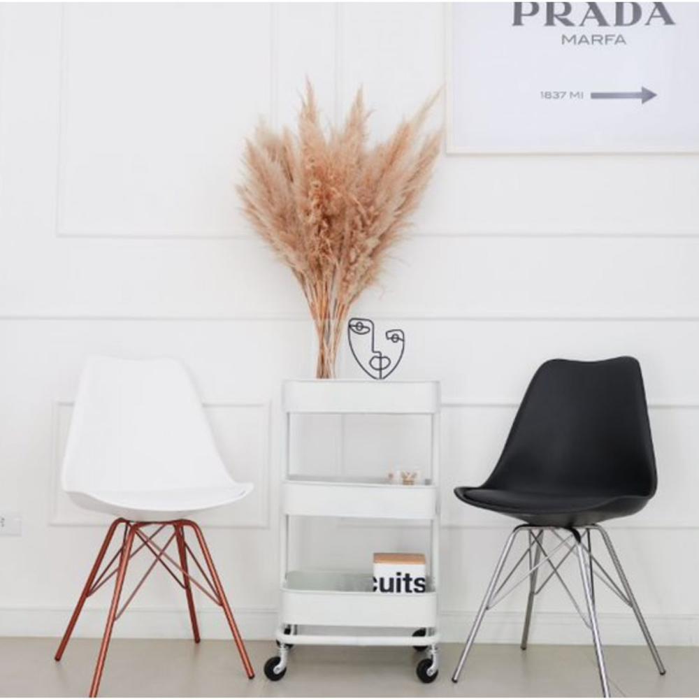 Miniatura Cadeira Base Escura Saarinen Tower Empório Tiffany Branco/Preto