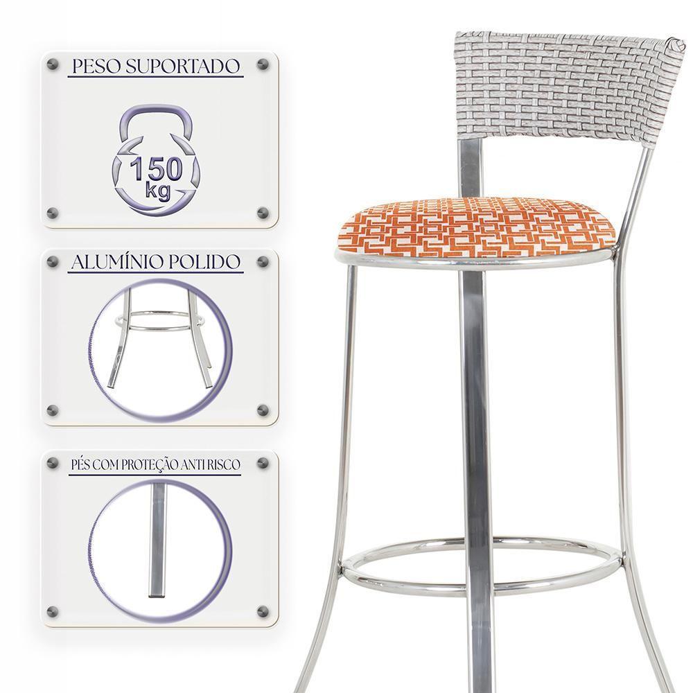 Miniatura Conjunto Com 2 Banquetas Em Alumínio, Fibra Sintética E Impermeável Tc Marmore Z23