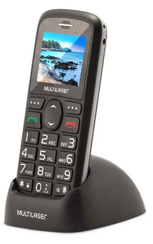 Miniatura Celular Vita 3G + Base Botão Sos Fácil Idoso P9091