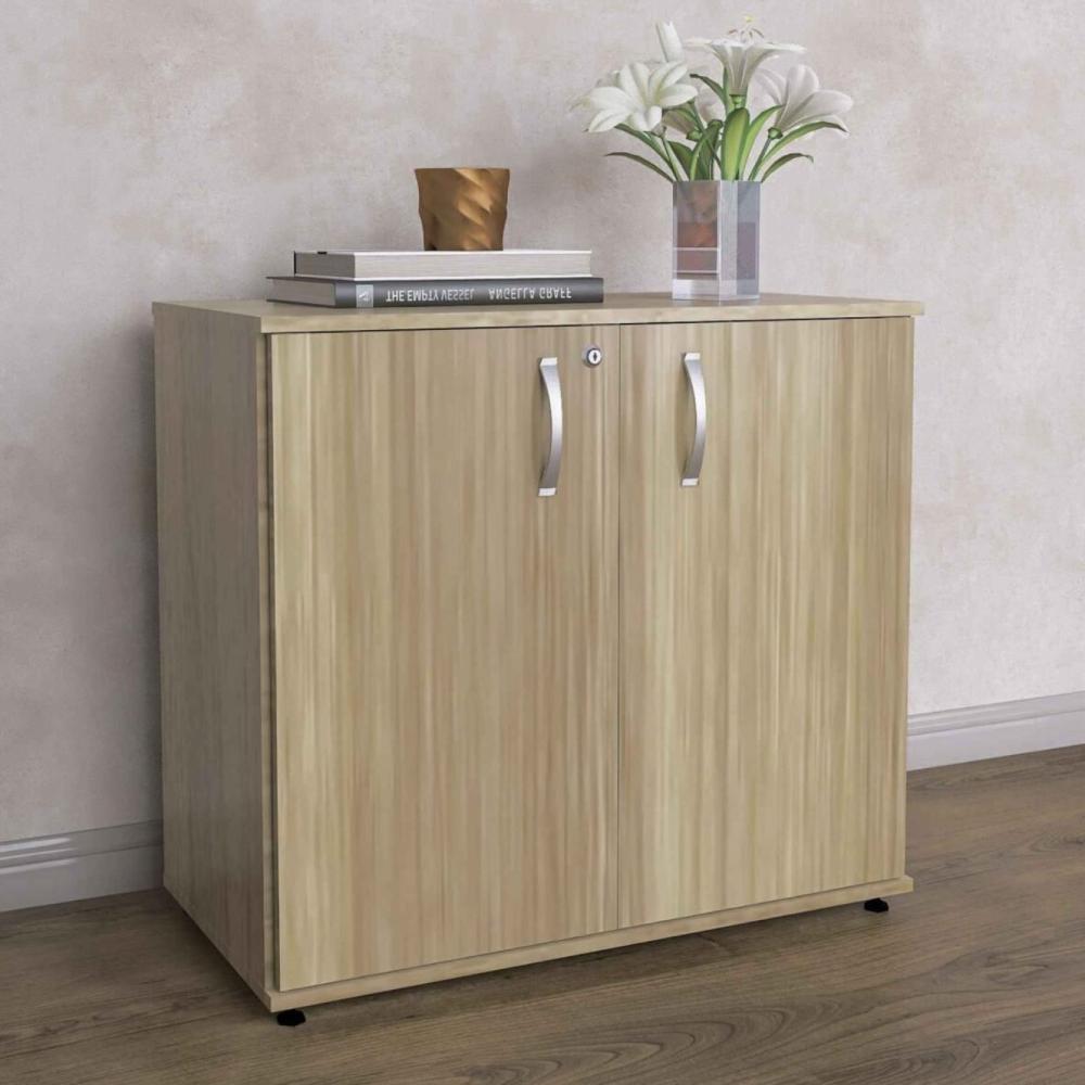 Miniatura Armário Baixo para Escritório 2 Portas Maxxi Pandin Móveis Noce Naturalle