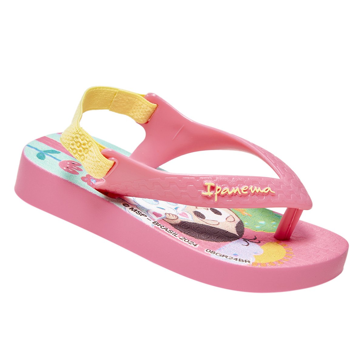 Miniatura Chinelo Bebê Grendene Kids Ipanema Turma da Mônica Menina Verde+Rosa - 17/18