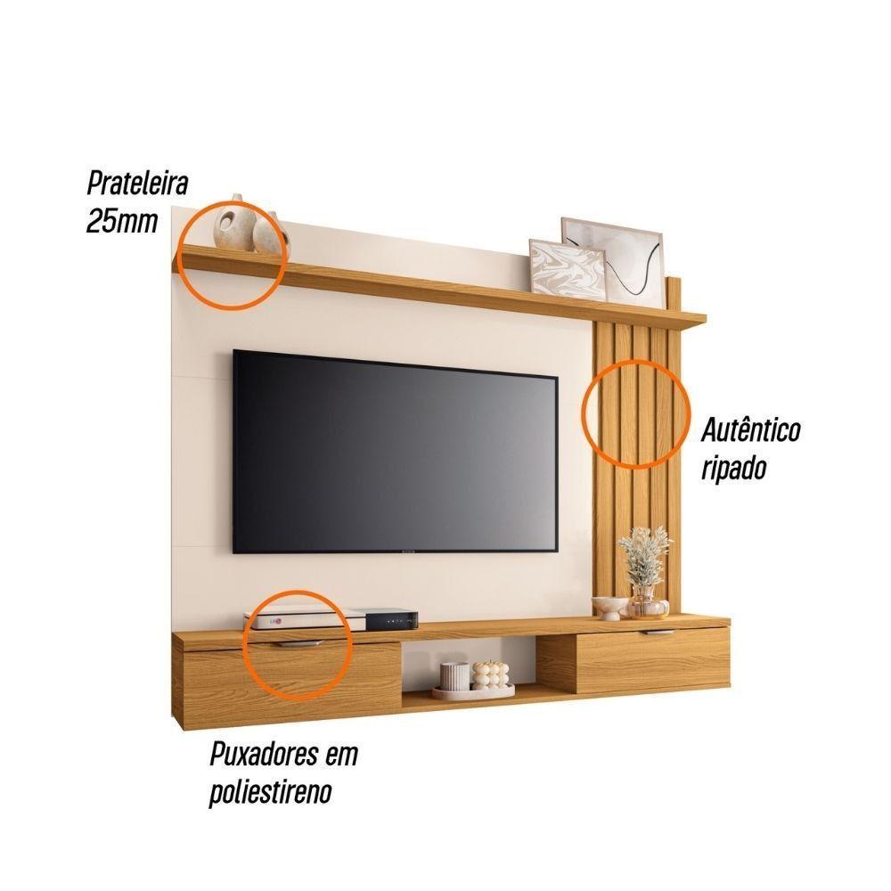 Miniatura Painel Suspenso Para Tv Lets 1.6 3390 Hb Cinamomo/off White