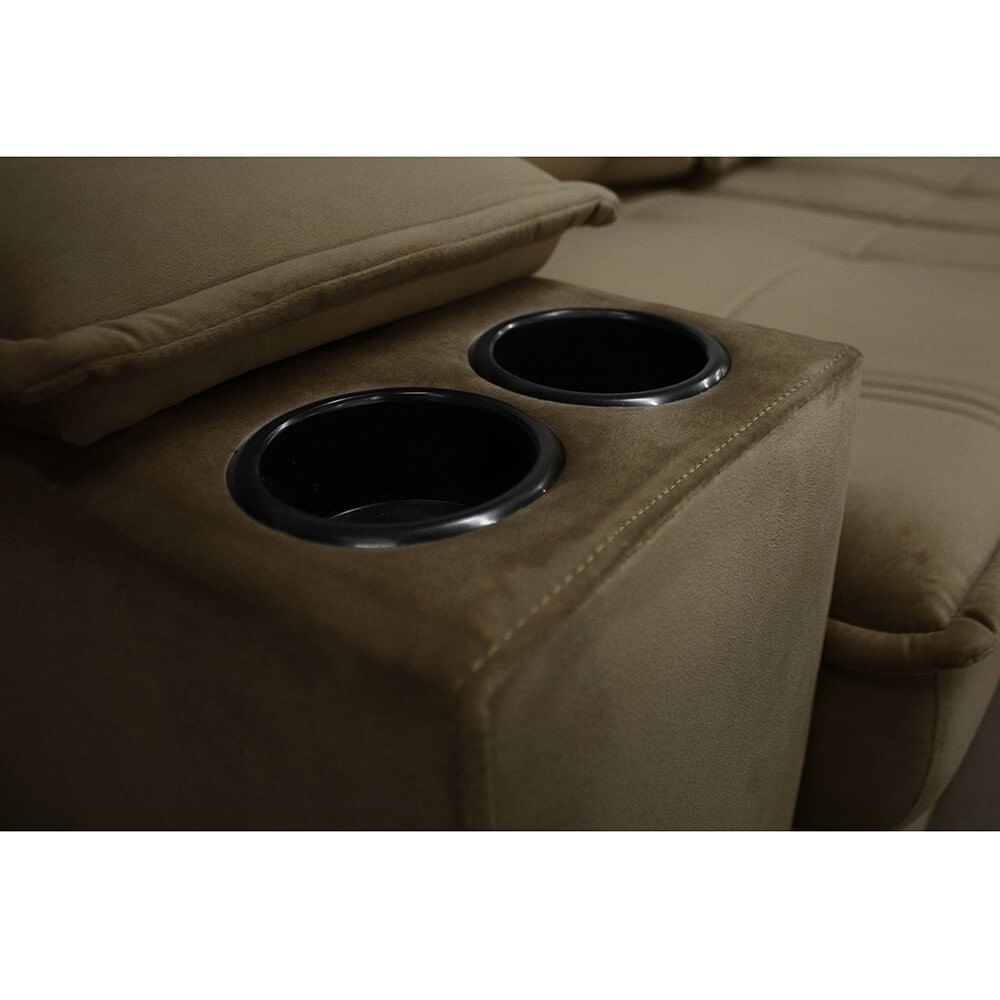 Miniatura Sofá 2,54 Metros Reclinável Gralha Azul Ferrara, Veludo - 3016 Chocolate