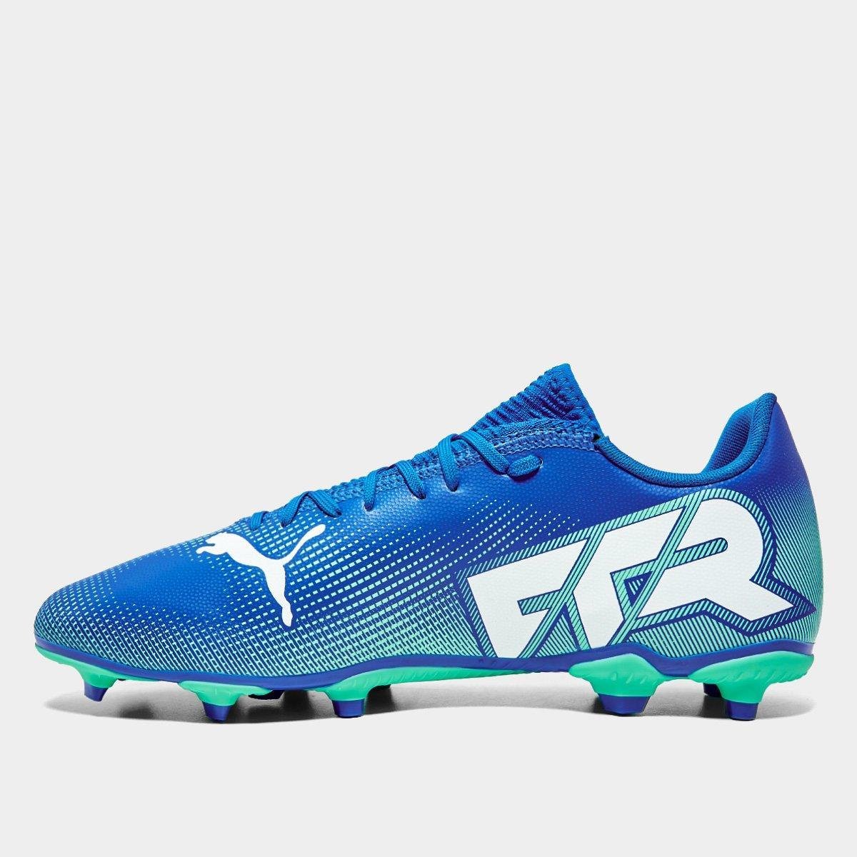 Chuteira Campo Puma Future 7 Play Unissex Azul+Verde - 37