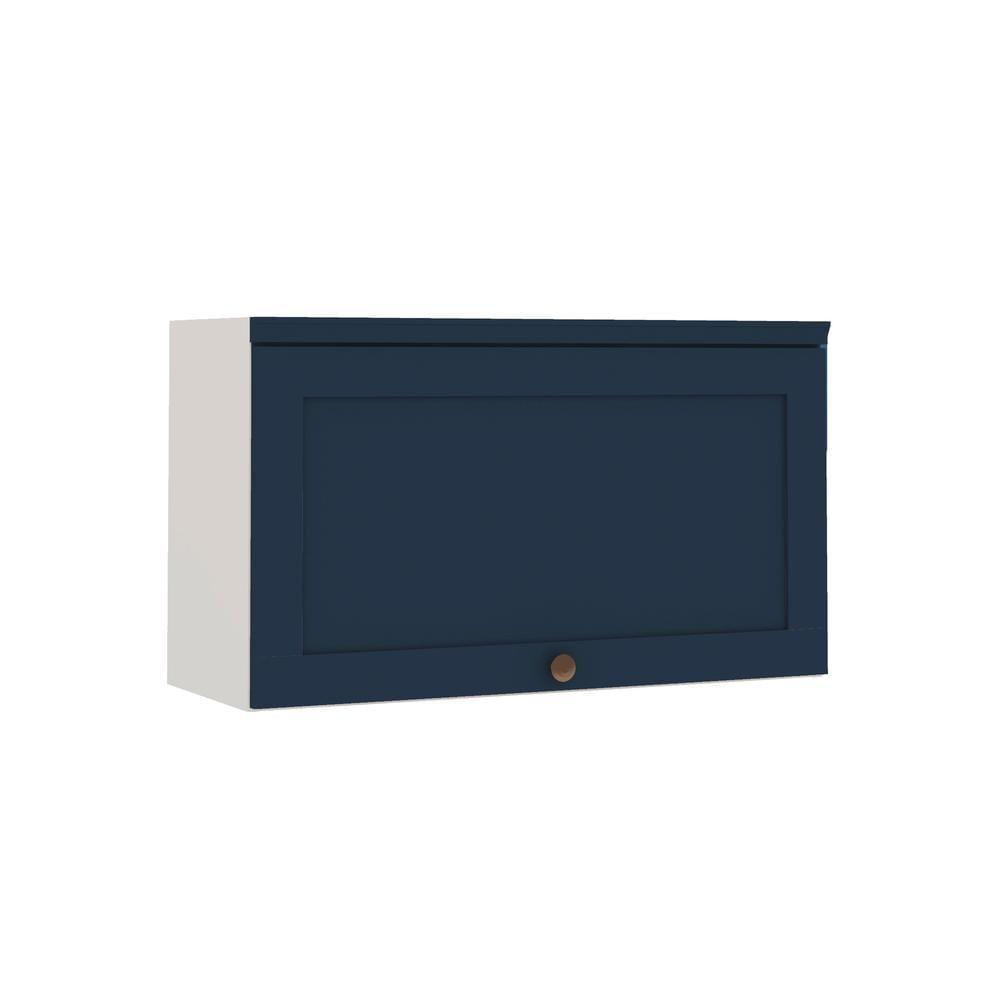 Cozinha Modulada 4 Pecas 100% Mdf Branco/Azul Genialflex