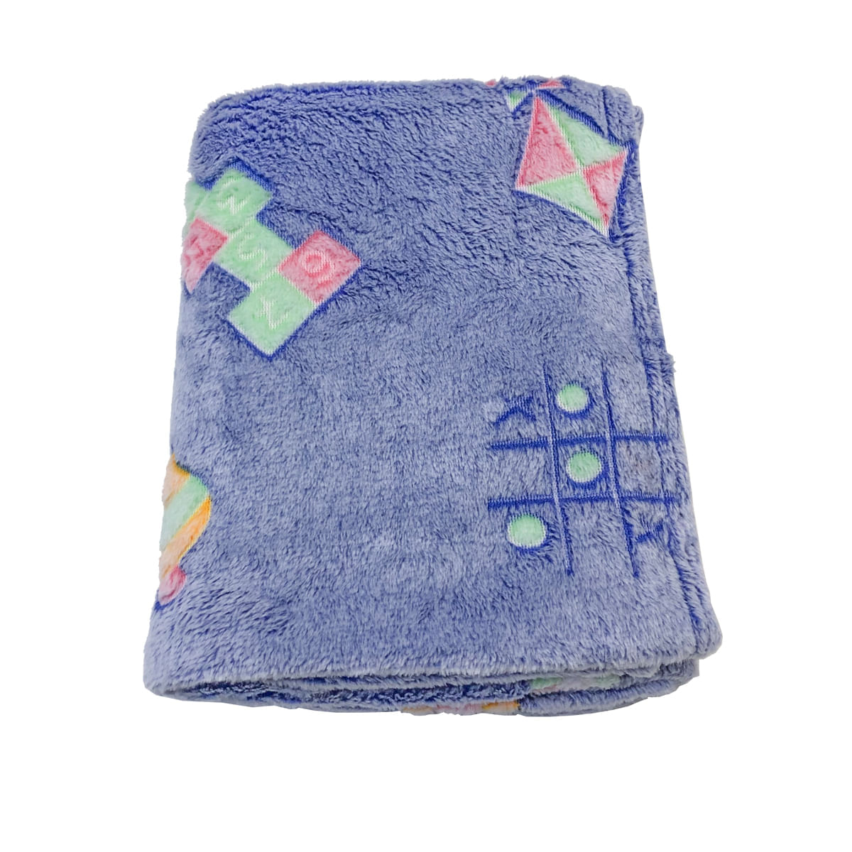 Miniatura Manta Cobertor Para Bebê Tecido Antialérgico - Hannys Baby Azul