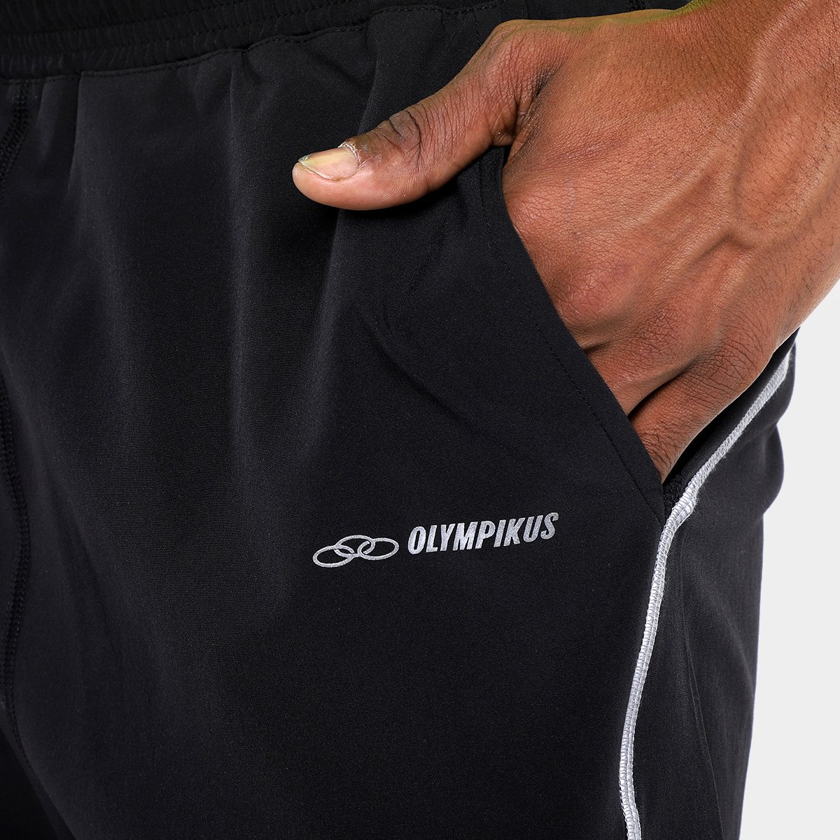 Miniatura Bermuda Olympikus c/ Sunga Interna Masculina Preto+Cinza - G