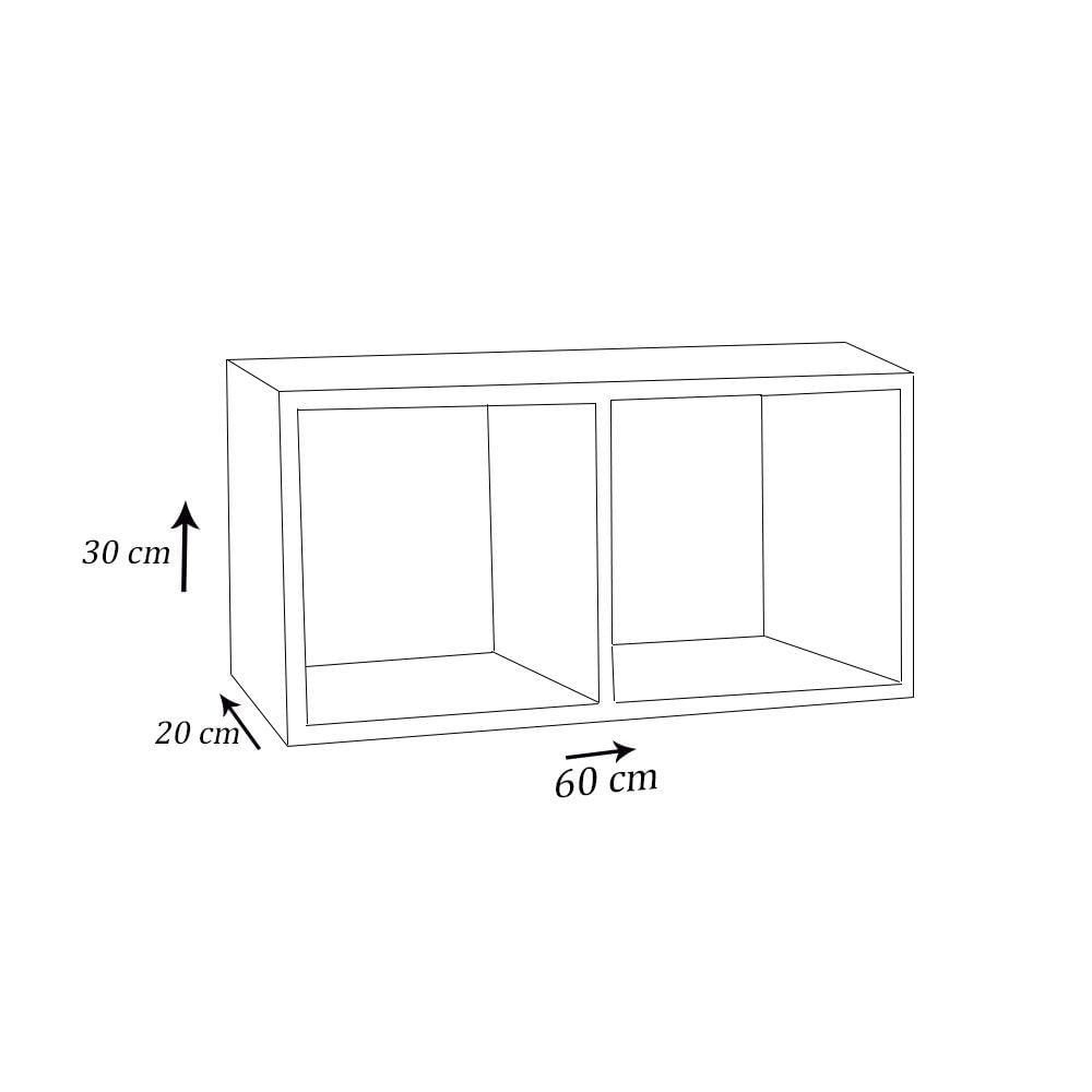 Miniatura Nicho Duplo 60X30X20 Madeirado Em Mdf