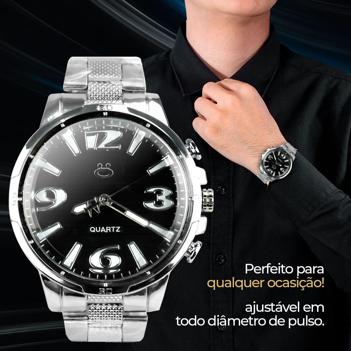 Miniatura Relogio Masculino Aço Inox + Caixa Qualidade Premium Casual