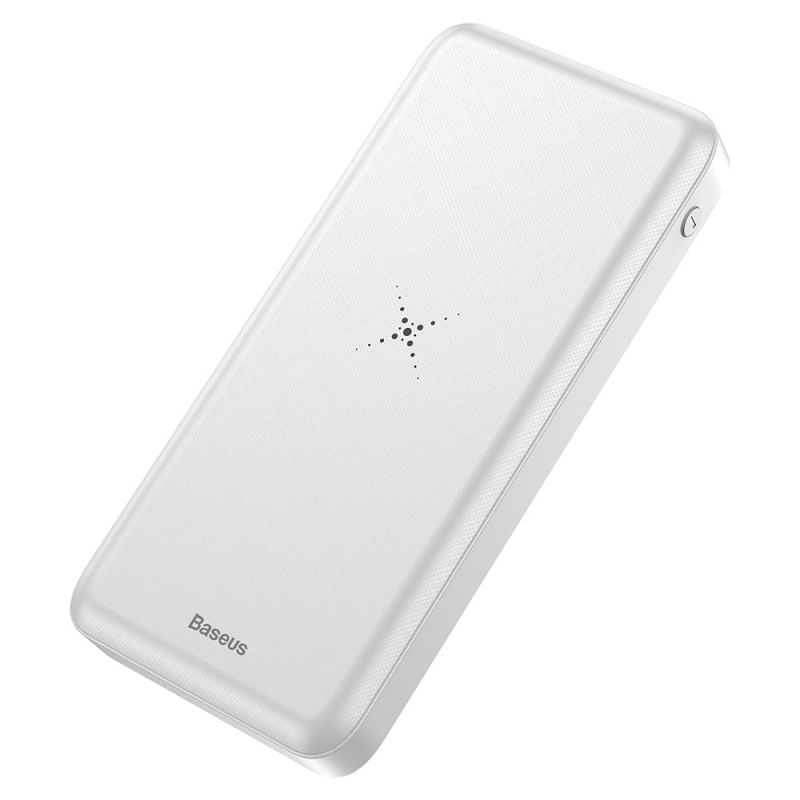 Miniatura Bateria Power Bank Baseus Indução 10.000Mah Turbo Branco