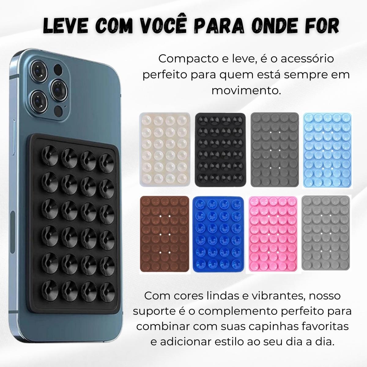 Miniatura Suporte Premium Com Ventosa Silicone Para Celular Superfície