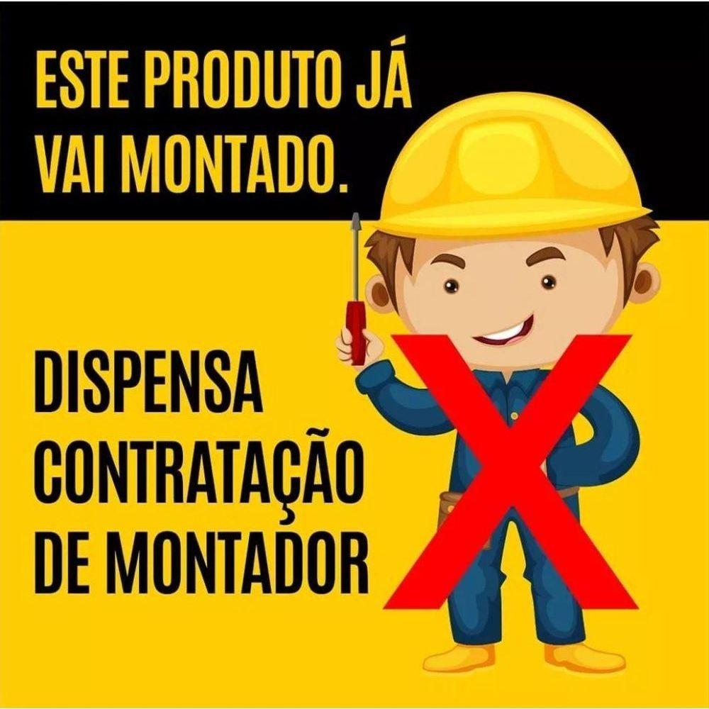 Armário Para Banheiro/ Lavabo Fit Supreme 97 Cm Branco Com ébano C/cuba + Espelheira Com Espelho + Torneira E Válvula