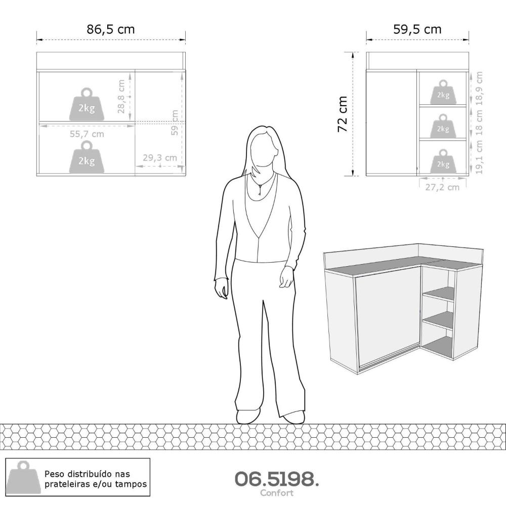 Miniatura Armário Aéreo 1 Porta Confort Batrol Móveis Cinamomo