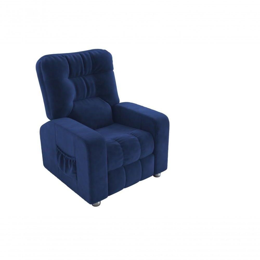 Miniatura Poltrona Matrix Reclinável Azera - Veludo Azul Marinho