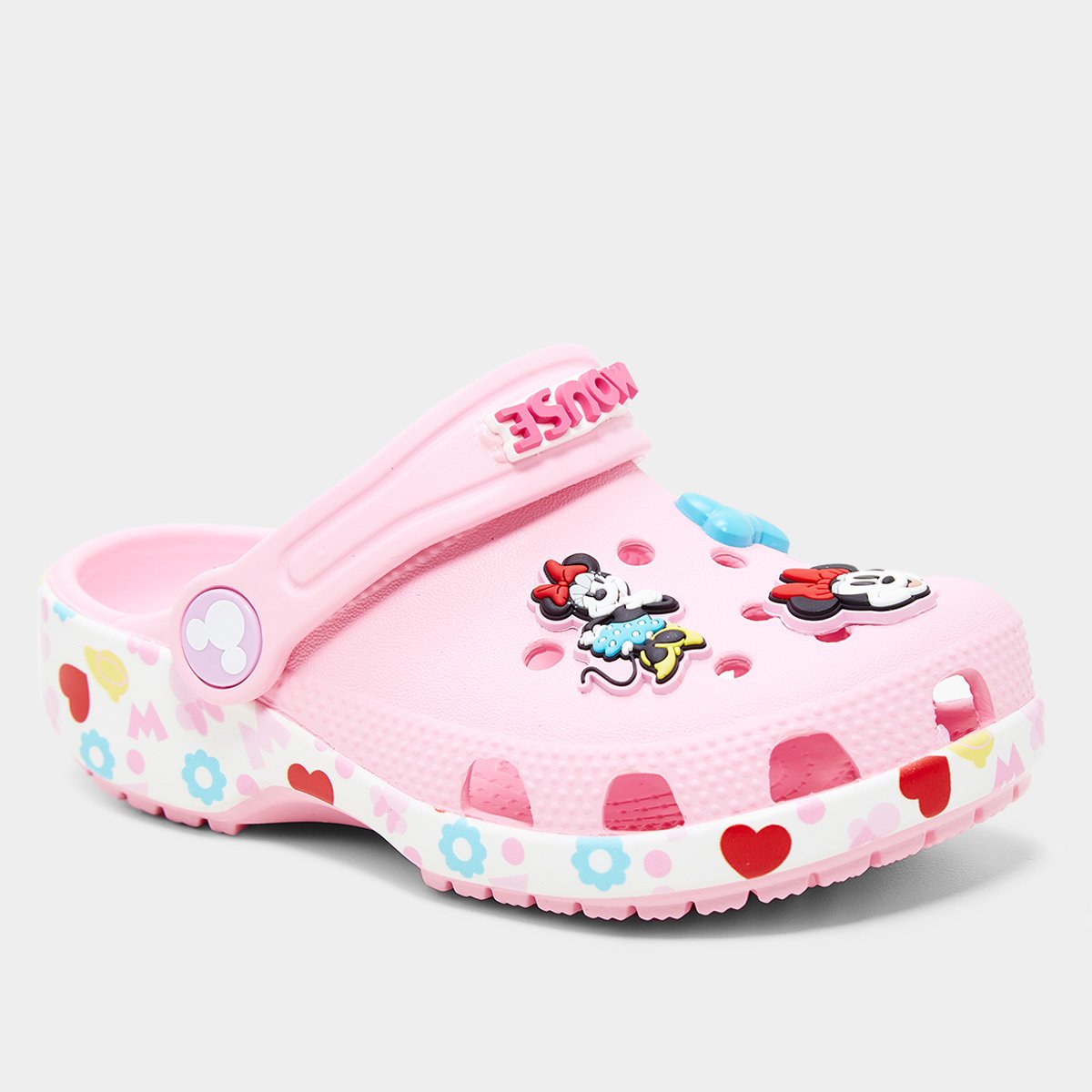 Miniatura Crocs Infantil Minnie Menina Branco+Rosa - 22
