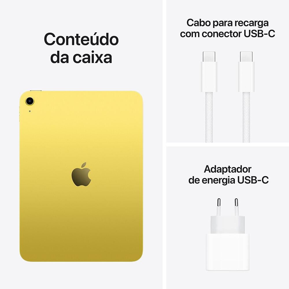 Apple iPad 11 geração, chip A16, Wi-Fi, 256GB - Amarelo