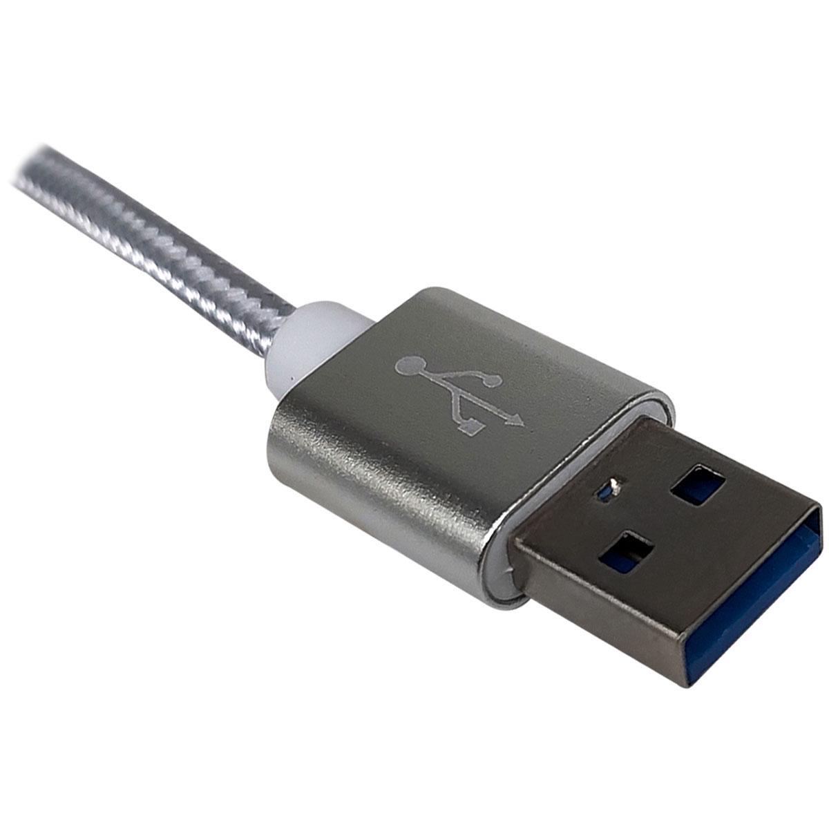 Miniatura Cabo Usb/Micro Ubs X-Cell, Nylon, Prata - Xc-Cd-15