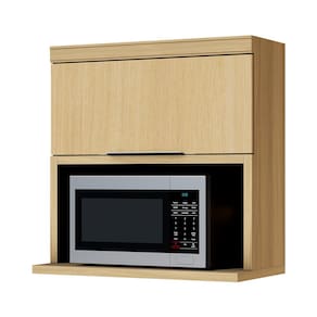 Miniatura Armário Aéreo para Micro-ondas Nesher Marquesa com 1 Porta Basculante e 1 Prateleira Nature - 80cm de Largura