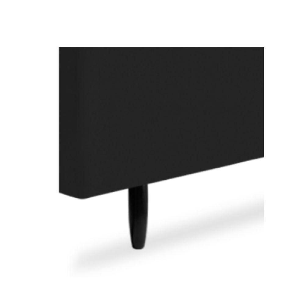 Miniatura Painel Cabeceira Cama Box Queen Luna Slim 1,60cm Suede Cor:preto