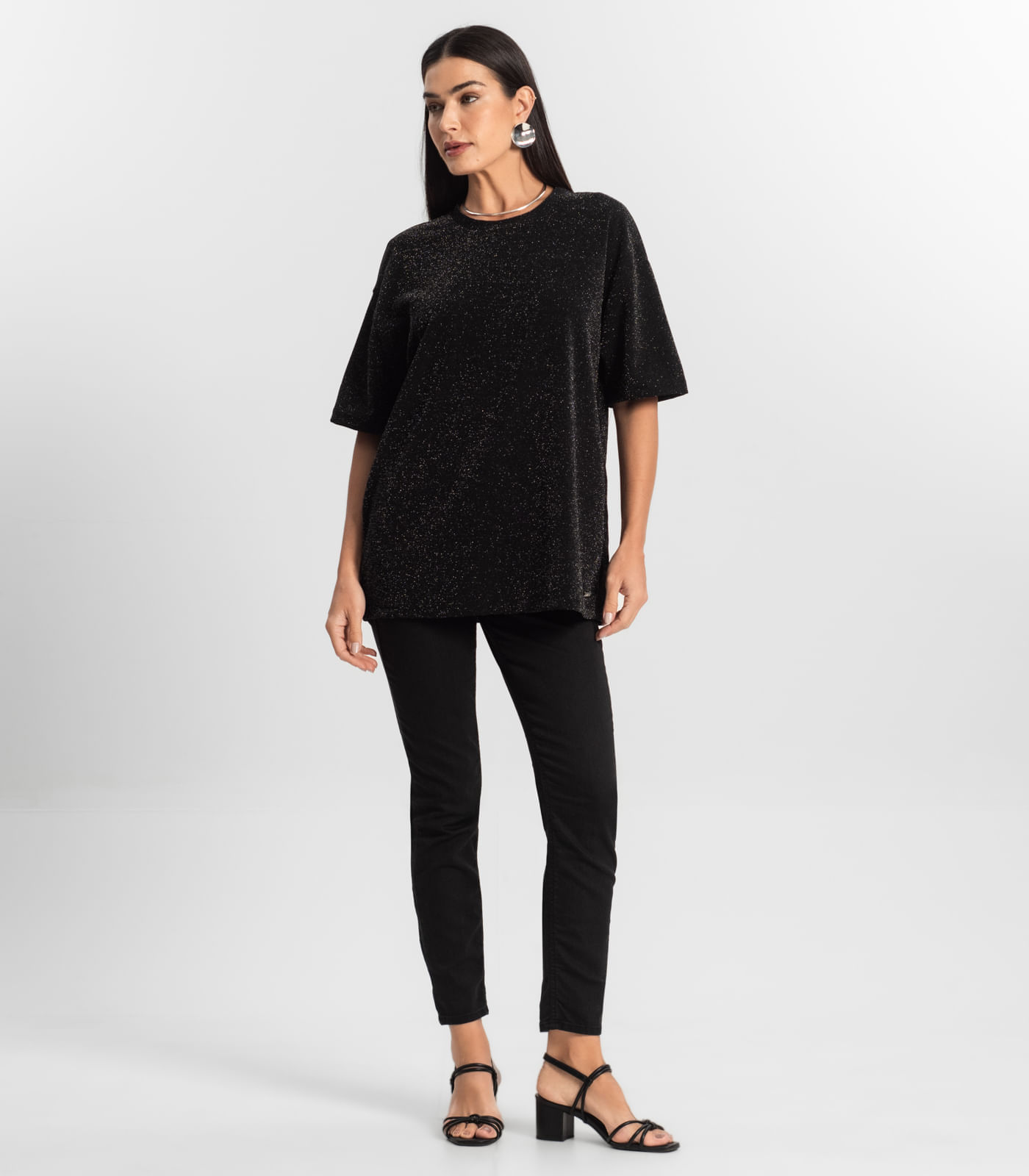 Miniatura Blusa Feminina T-Shirt Over Rovitex Preto G